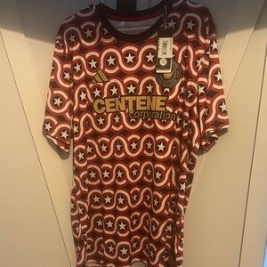 Adidas Red and White Star Pattern Jersey - Charlotte Football Club